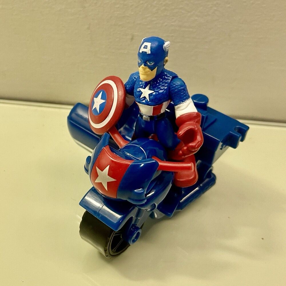 Hasbro mini figure Captain America bike motorcycle sidecar Marvel Super Squad